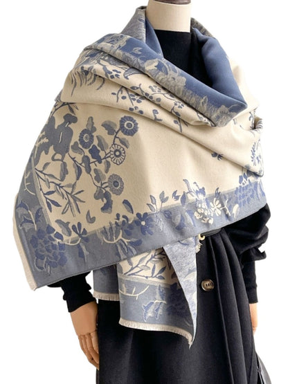 Scarvii - Vintage Floral Print Scarf & Shawl
