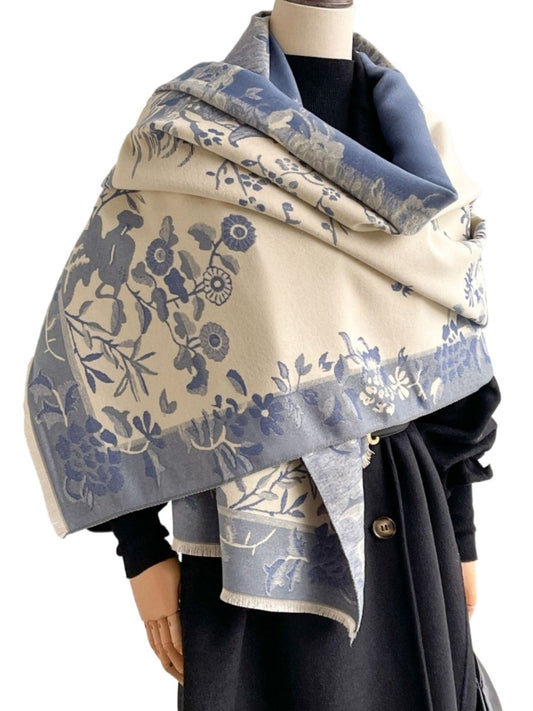 Scarvii - Vintage Floral Print Scarf & Shawl