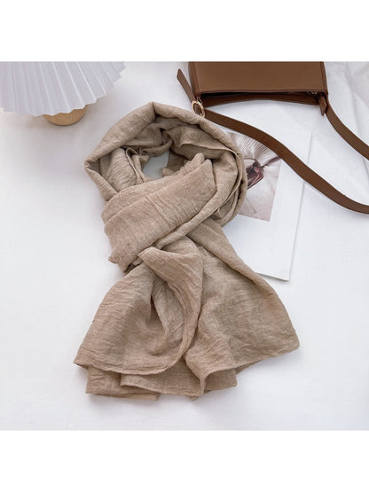 Scarvii - Solid Color Muted Style Long Scarf