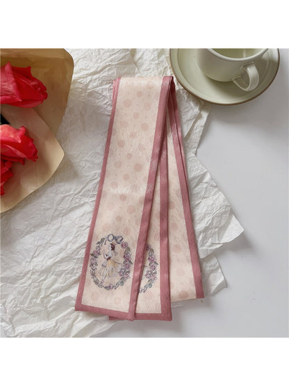Scarvii Vintage Illustration Print Skinny Scarf