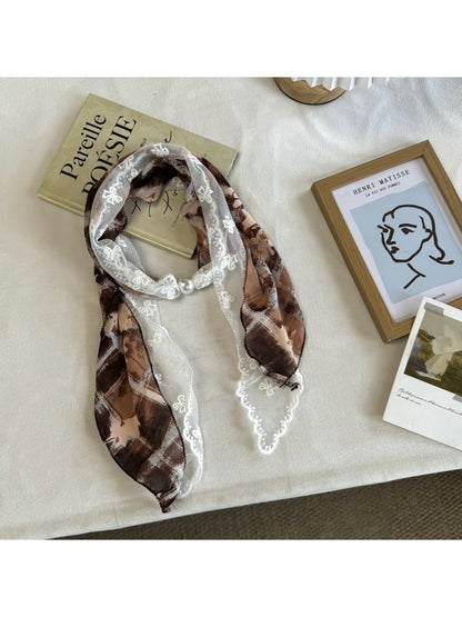 Scarvii - Fresh Floral Pattern Lace Scarf