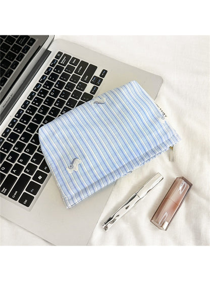 Cosbai Soft Stripe Makeup Pouch folded flat closed