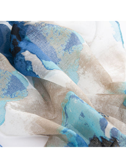 Scarvii - Painterly Blue Abstract Scarf