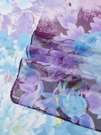 Scarvii - Vibrant Peony Print Scarf - Light & Feminine
