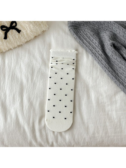 Rufia - Polka Dot Ruffle Edge Crew Socks product image 2