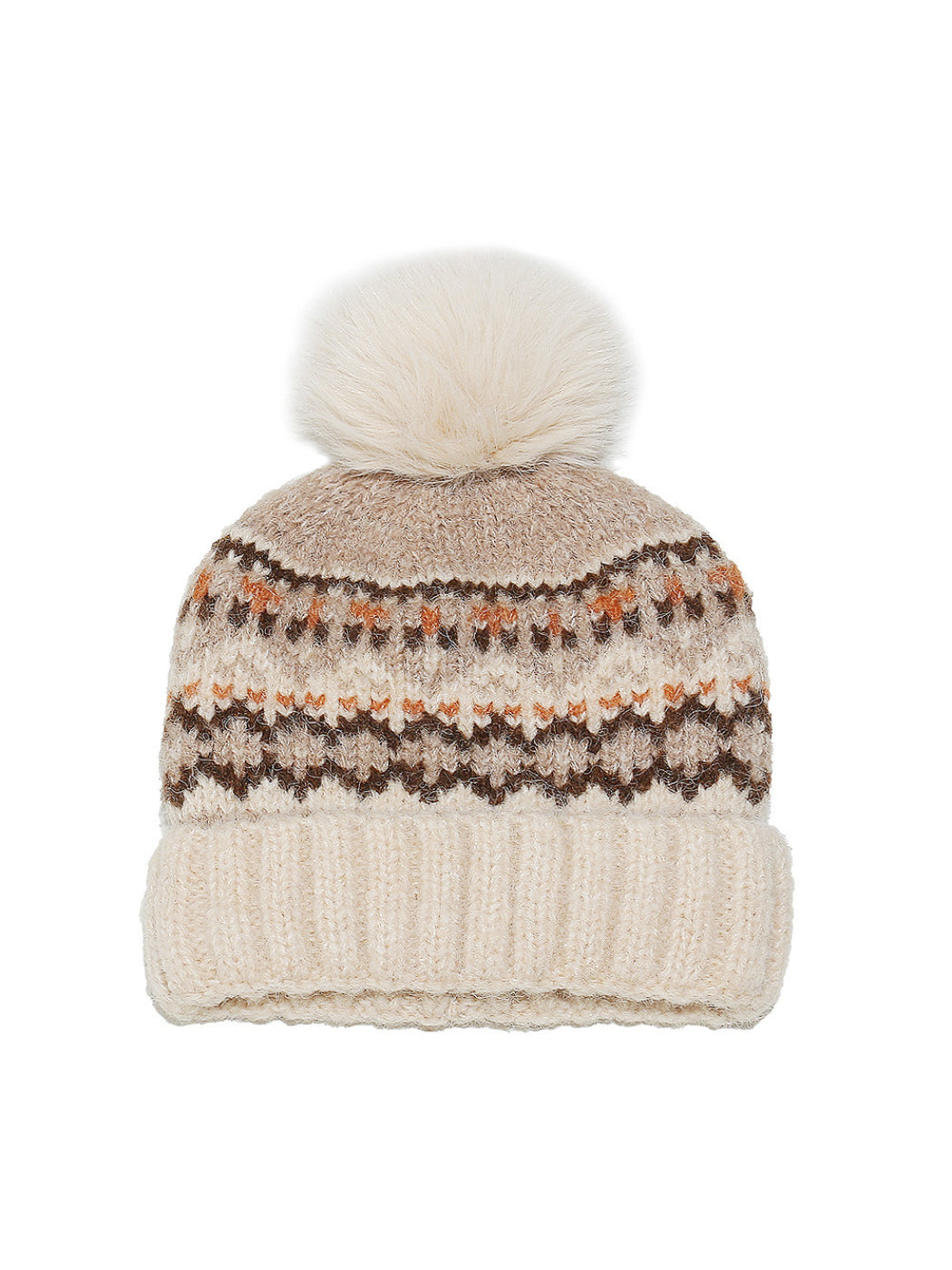 Haila Fair Isle Knit Pom Pom Beanie
