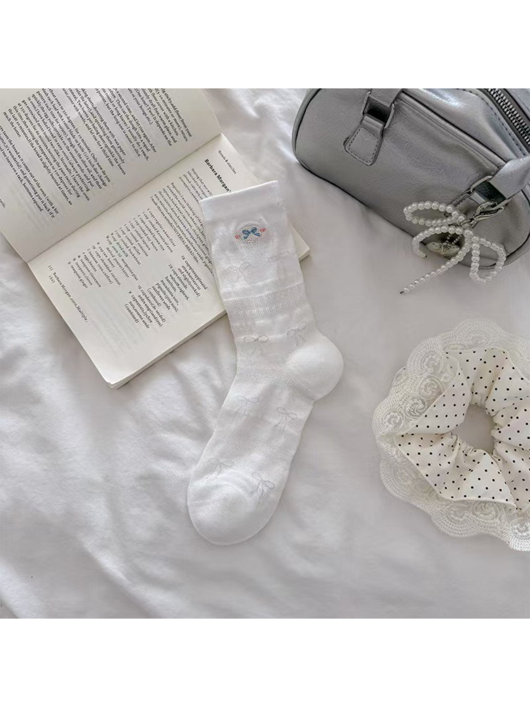 Rufia - Ribbon Motif Sheer Crew Socks product image 4
