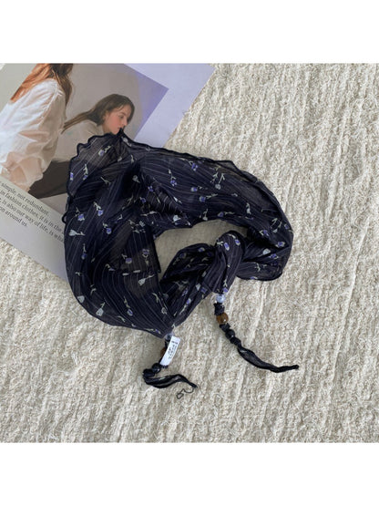 Scarvii Patterned Triangle Scarf with Beaded