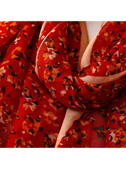 Scarvii - Small Floral Print Lightweight Scarf