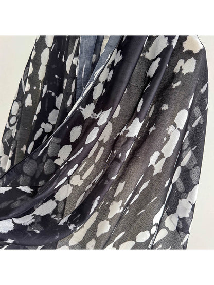 Scarvii - Elegant Marbled Print Summer Wrap Scarf