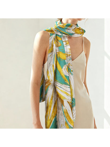 Scarvii - Retro Colorblock Print Summer Wrap Scarf