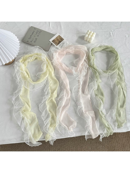 Scarvii - Lace Edge Long Spring Neck Scarf
