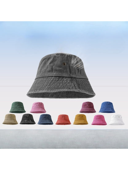 Haila Everyday Washed Bucket Hat in light beige on white background