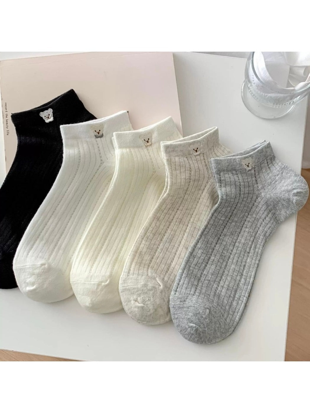 Rufia - Cute Bear Pattern Women's Ankle Socks
