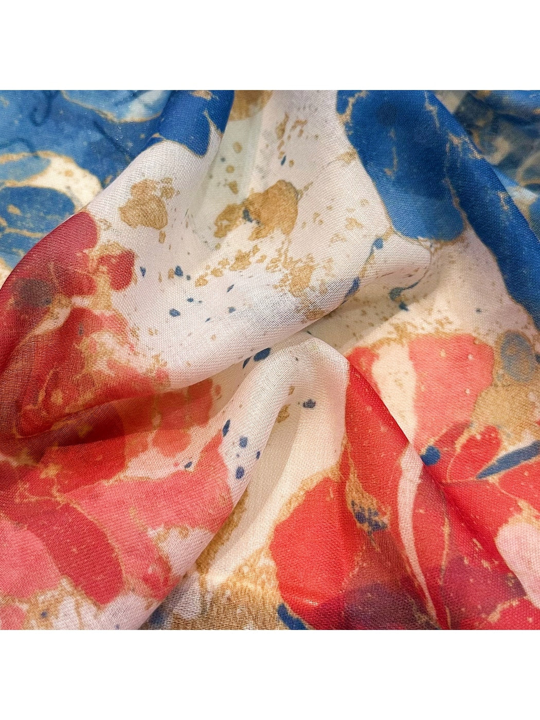 Scarvii - Two-Tone Rose Print Summer Wrap Scarf