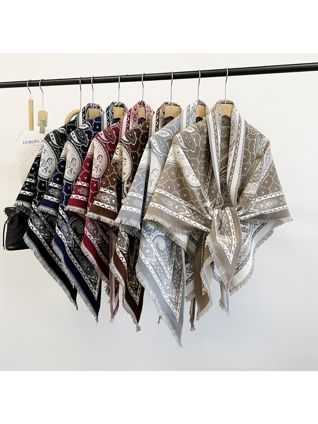 Scarvii - Paisley Fringe Triangle Scarf