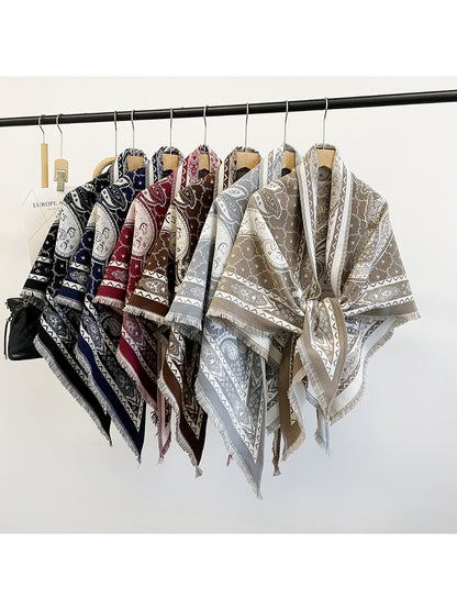 Scarvii - Paisley Fringe Triangle Scarf