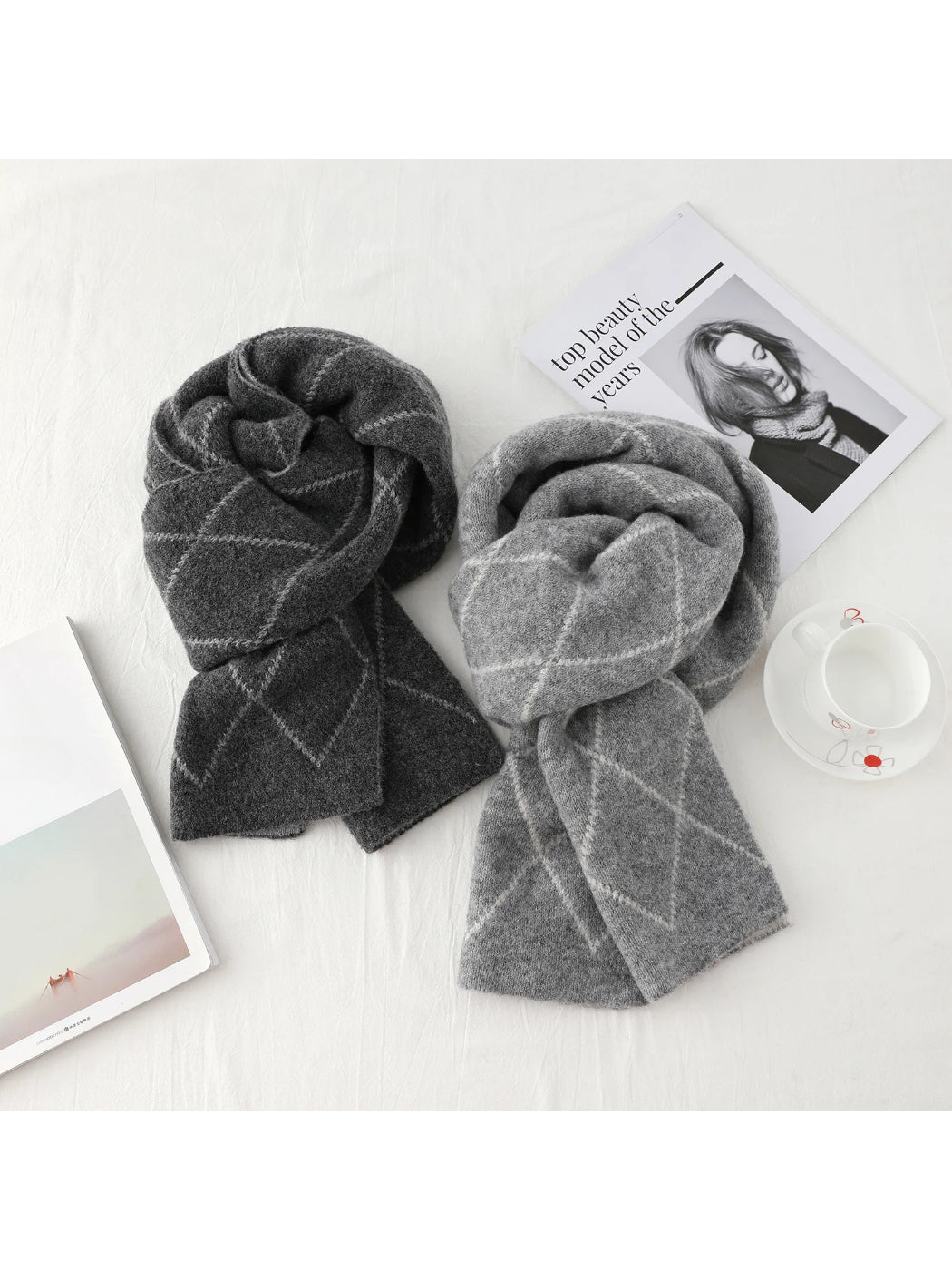Scarvii Diamond Plaid Winter Scarf