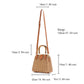 Cosbai - Vintage Woven Bag With Handles And Adjustable Strap