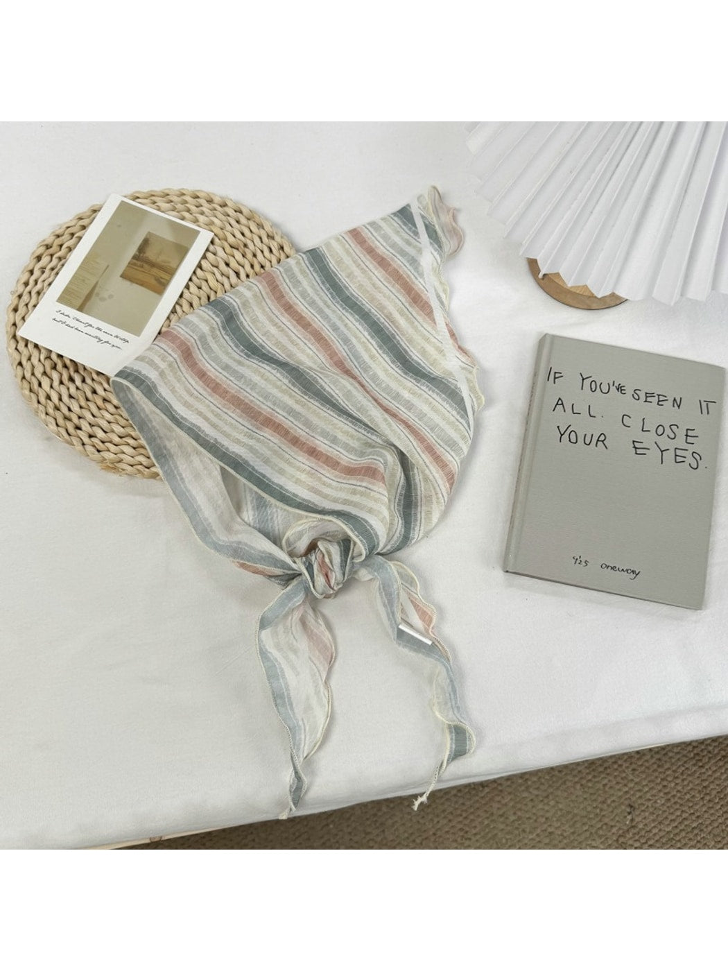 Scarvii - Stripe Print Triangle Bandana
