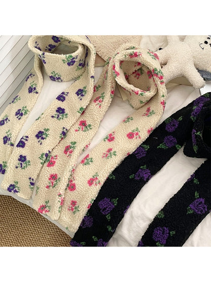 Scarvii - Floral Fleece Cozy Scarf