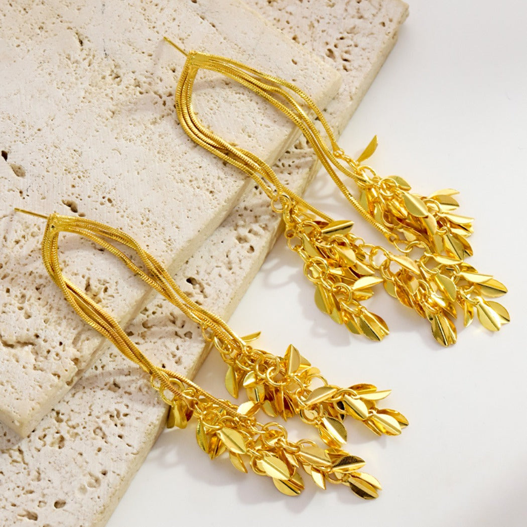Earwish - Golden Wheat Earrings – Shiny & Chic
