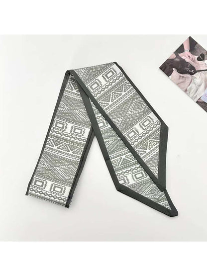 Scarvii Geometric Weave Pattern Skinny Scarf