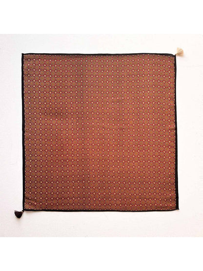 Scarvii - Bright Circular Pattern Tassel Square Scarf
