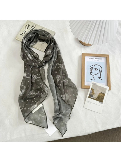 Scarvii - Sheer Floral Printed Scarf