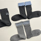 Rufia - Grey Classic Pattern Turn-Cuff Mid-Crew Socks