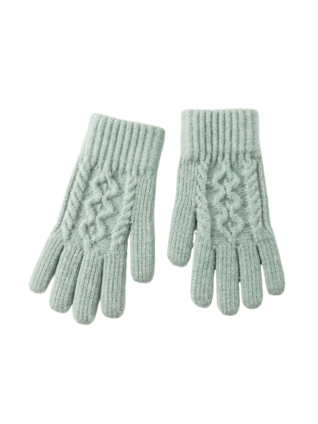 Gloving - Cable-Knit Ribbed Full Finger Gloves