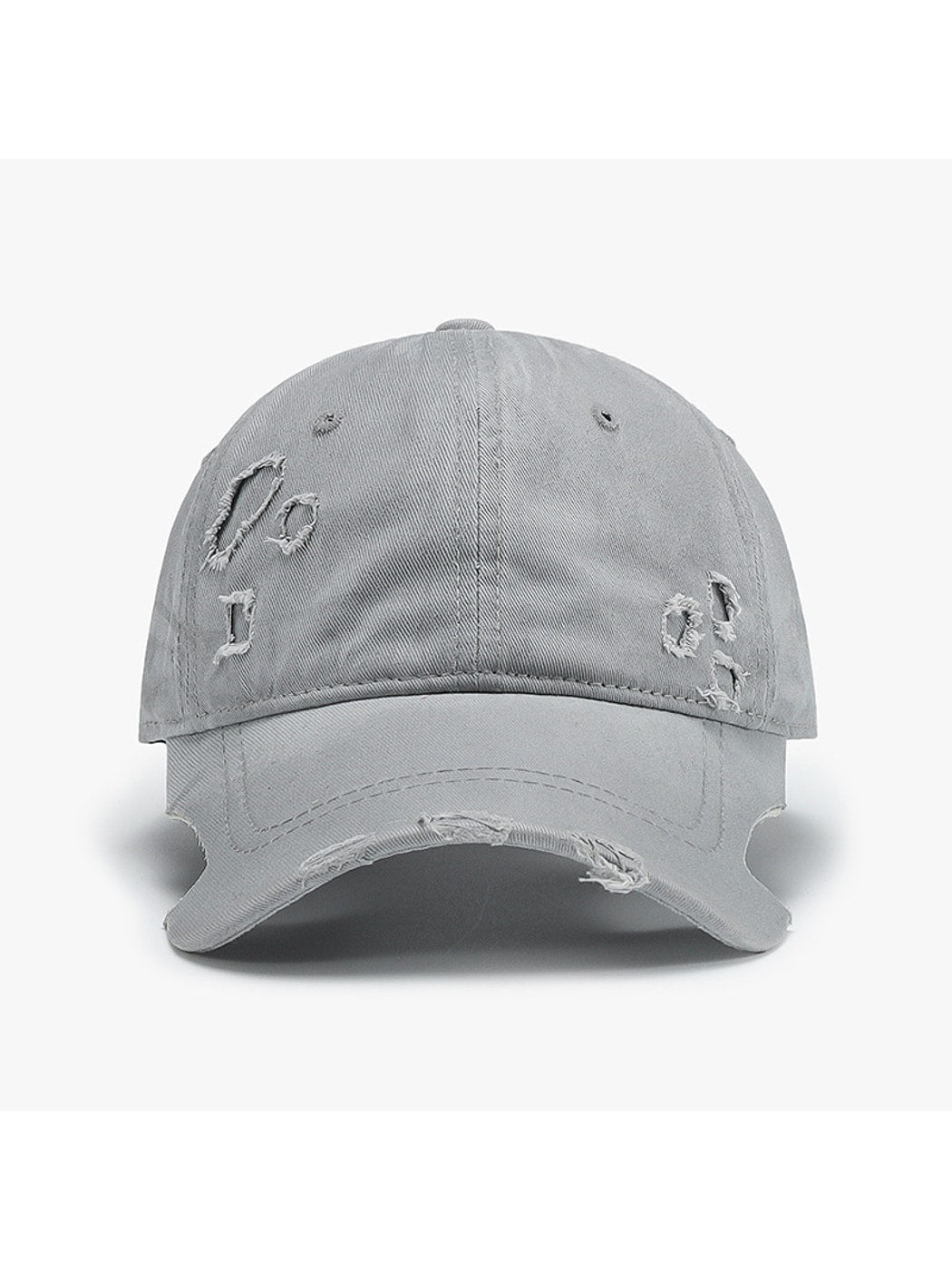 Haila - Distressed Adjustable Curved Brim Baseball Cap