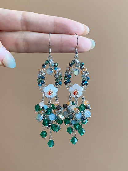 Earwish - Green Beaded Earrings - Boho & Elegance