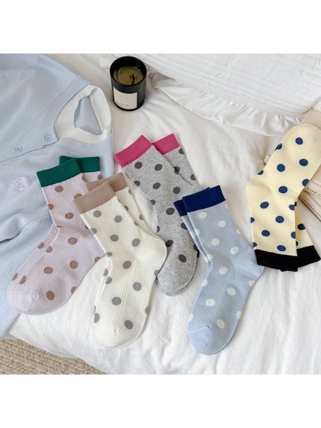 Rufia - Contrast Cuff Polka Dot Socks product image 2