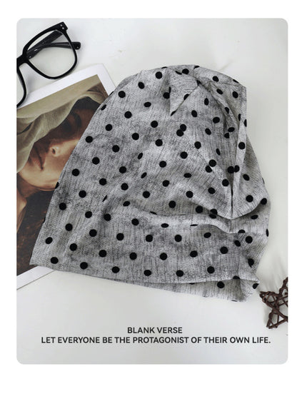Haila - Polka Dot Twist Front Slouchy Beanie