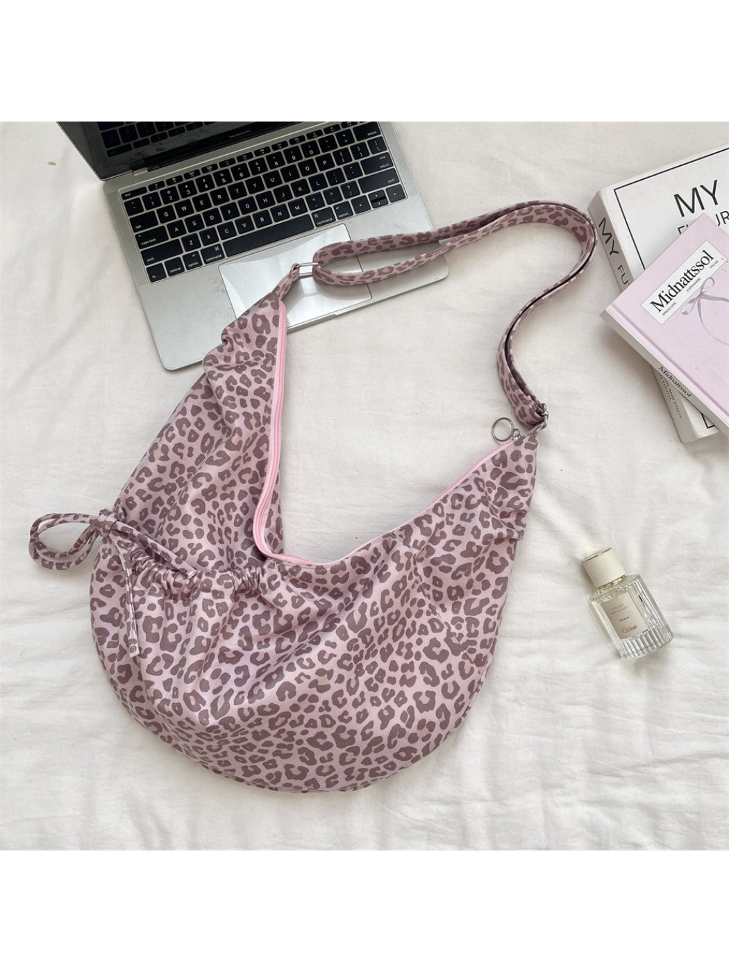 Cosbai - Soft Leopard Print Shoulder Bag