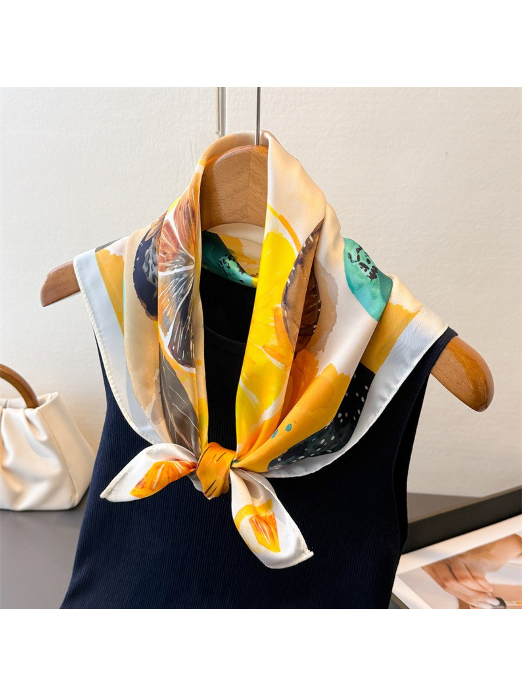 Scarvii Citrus Fruit Print Square Scarf