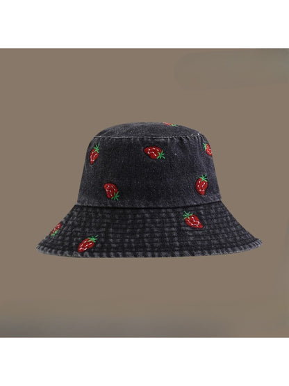 Haila - Playful Strawberry Stitch Bucket Hat