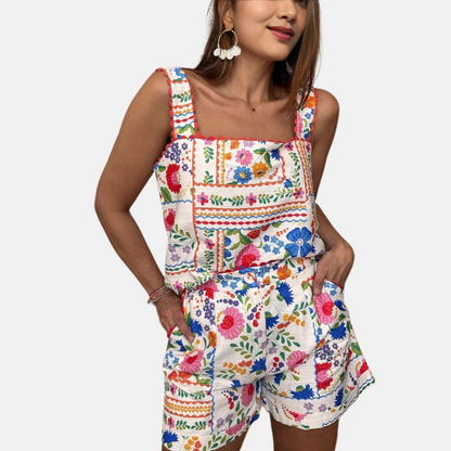 Troposa - Floral Print Tank and Shorts Set – Chic & Comfortable