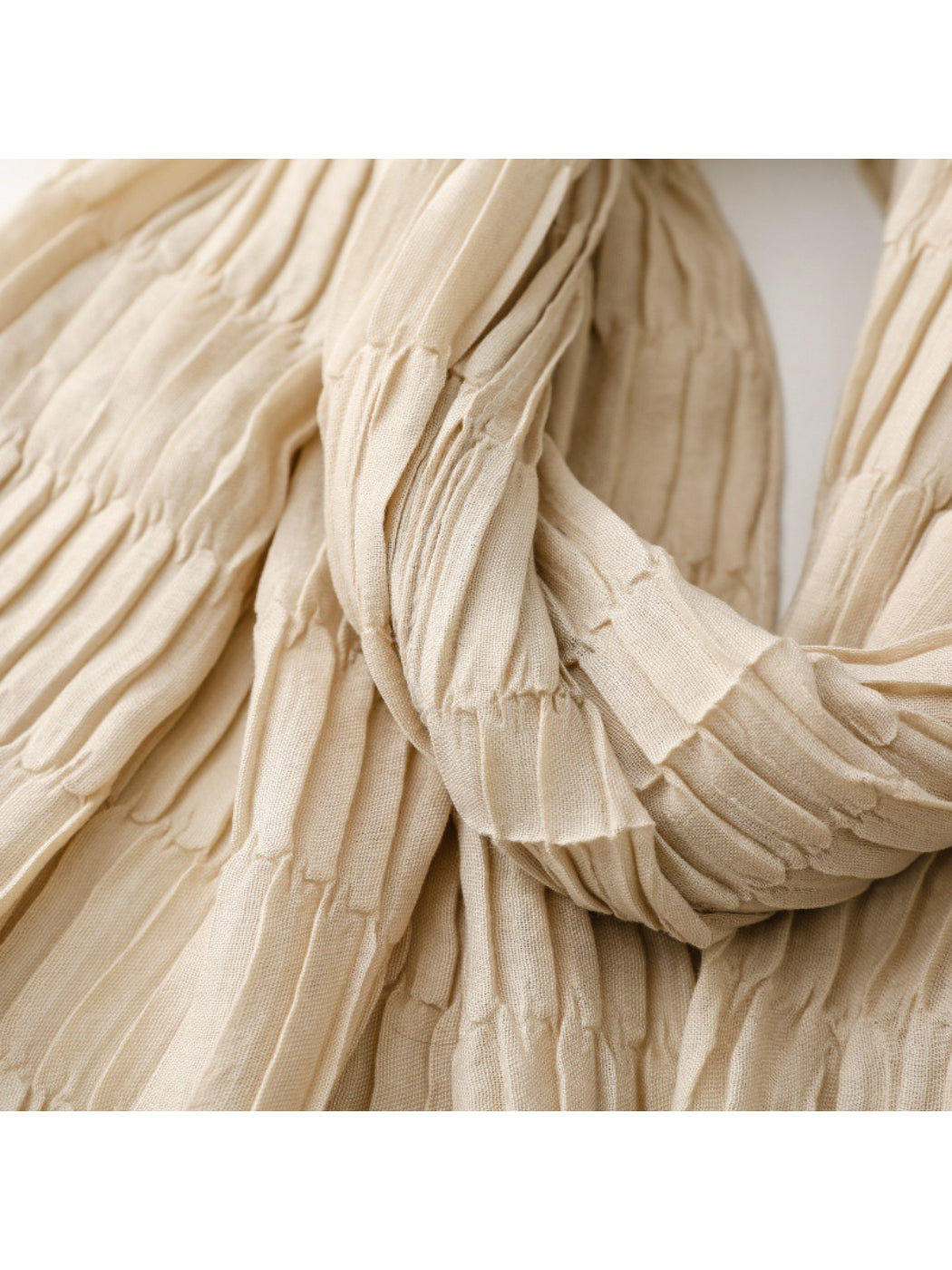 Scarvii - Textured Pleated Finish Long Scarf