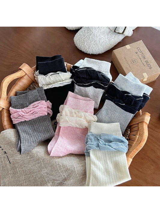 Rufia - Layered Ruffle Cozy Crew Socks