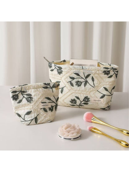 Cosbai - Floral Cosmetic Bag Handheld Storage Bag