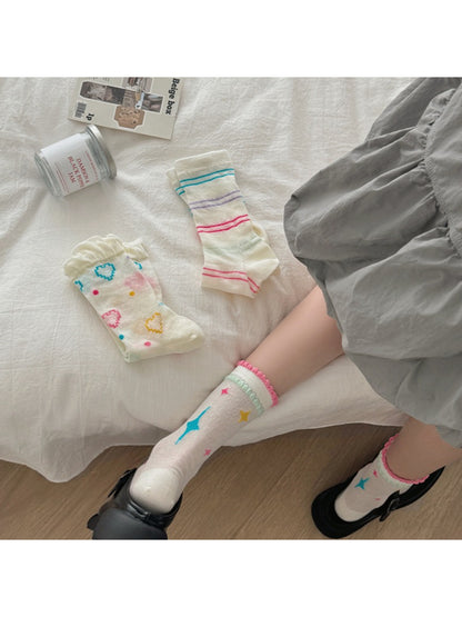 Rufia - Colorful Star Heart Ruffle Crew Socks product image 2