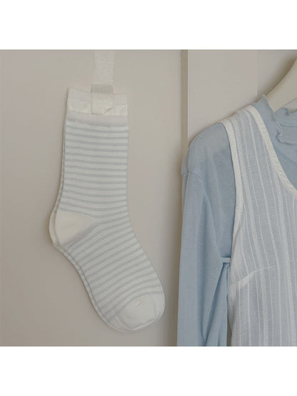 Rufia - Bow and Stripes Pattern Casual Crew Socks