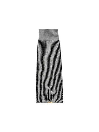 Cozyra - Striped Split-Hem Flared Leg Warmers