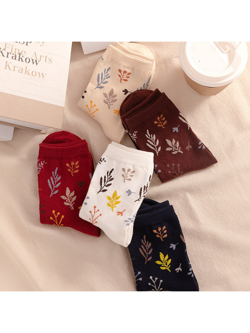 Rufia - Botanical Pattern Crew Socks