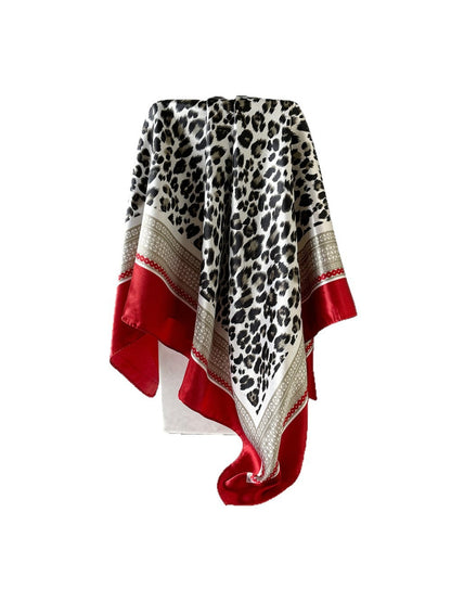 Scarvii - Leopard Border Accent Square Scarf
