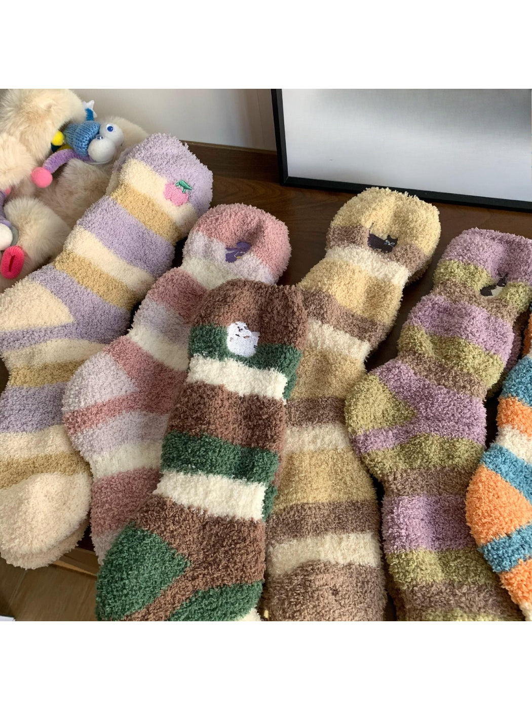 Rufia - Womens Winter Coral Fleece House Socks