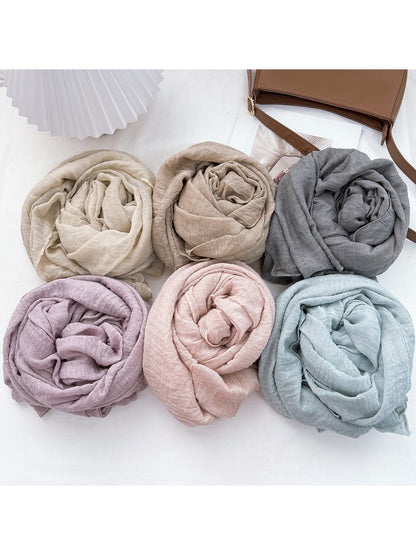 Scarvii - Solid Color Muted Style Long Scarf