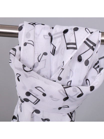 Scarvii - Spring Summer Music Note Print Scarf